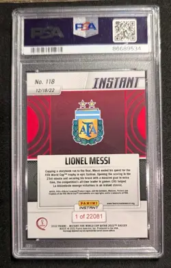 Lionel Messi 2022 Panini Instant #118 FIFA World Cup PSA 10 - Image 2