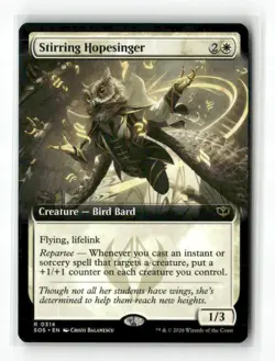 Stirring Hopesinger Extended Art 314 MTG SOS R NM - Image 1