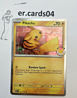 Pikachu 051/162 Pokemon Day 2026 Holo Promo Pokemon Card - LP - Image 1