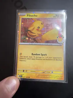 Pokemon Tcg Pikachu 051/162 2026 Pokemon Day Stamped Promo BIG Fart Swirl! - Image 3