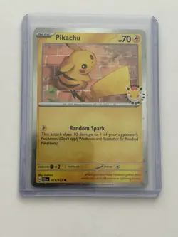 Pokemon Pikachu 051/162 Temporal Forces 2026 Pokemon Day Promo Cosmos Holo - Image 1
