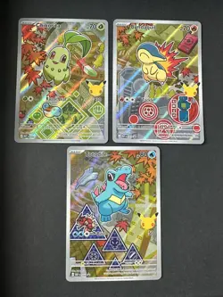 Pokemon 1st Partner Illustration Vol 2 Chikorita 046 Cyndaquil 047 Totodile 048 - Image 1