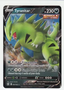 Tyranitar V 097/163 Battle Styles Ultra Rare Holo Pokemon TCG Card NM - Image 1