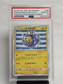 2018 Pokemon Japanese PSA 10 Yokohama Sailor Pikachu Promo Card 280 SM-P - Image 1