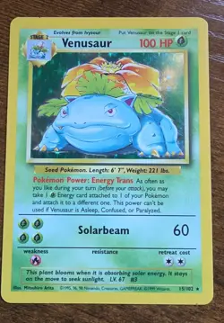 Pokemon TCG Venusaur Base Set 15/102 Holo 1999-2000 Wizards Base Set... - Image 1
