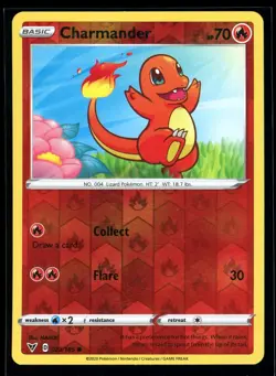 2020 Sword & Shield - Vivid Voltage Charmander Reverse Holo Pokemon Card #23 - Image 1