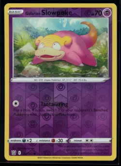 2021 Sword & Shield - Battle Styles Galarian Slowpoke Reverse Holo Pokemon Card - Image 1