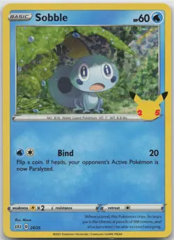 Pokemon Sobble Promo Holo 024/025 McDonald's 25th Anniversary Promos LP Mizue - Image 1