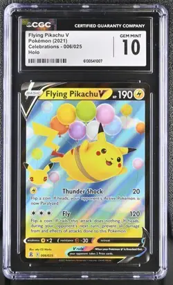 CGC 10 Pokemon English Flying Pikachu V 006/025 2021 Celebrations Holo - Image 1