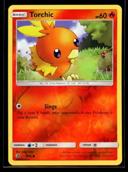 2018 Sun & Moon - Dragon Majesty Torchic #4 Reverse Holo Pokemon Card - Image 1