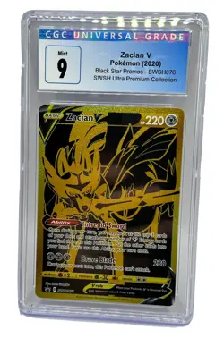 CGC 9 Zacian V SWSH076 Black Star Promo SWSH Ultra Premiun Collection Pokemon - Image 1
