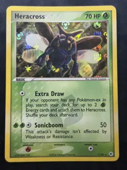 Pokemon TCG EX Hidden Legends Heracross Holo Rare 7/101 LP - Image 1
