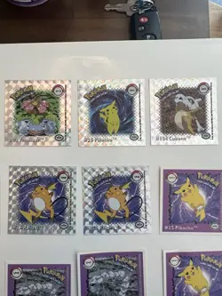Pokemon 1999 Art box Foil Sticker Lot x 23 Pikachu Squirtle Gold Holofoil - Image 3