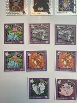 Pokemon 1999 Art box Foil Sticker Lot x 23 Pikachu Squirtle Gold Holofoil - Image 4