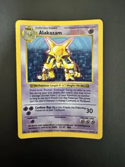 Alakazam 1/102 Base Set SHADOWLESS Holo Rare POKEMON - Image 1