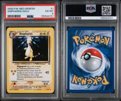 2000 Pokemon Neo Genesis Ampharos Holo #1/111 PSA 6 EX-MT — Vintage Rare - Image 3