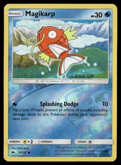 Magikarp 32/147 Common Burning Shadows Pokemon Reverse Holo NM/M - Image 1