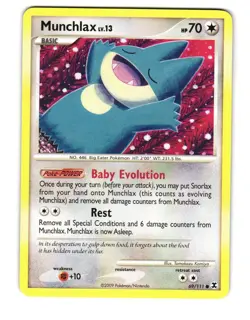 MUNCHLAX 69/111 COMMON RISING RIVALS POKEMON LP 2009 - Image 2