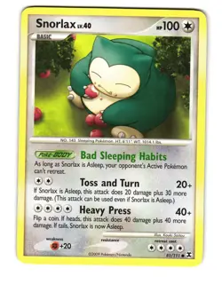 SNORLAX 81/111 COMMON RISING RIVALS POKEMON LP 2009 - Image 2