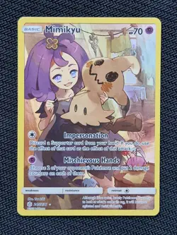 Pokemon Mimikyu TCG Cosmic Eclipse Holo Card 245/236 Secret Rare - Image 2