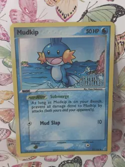 Mudkip 57/100 EX Crystal Guardians Stamped Reverse Holo Pokemon TCG Card LP/MP - Image 1