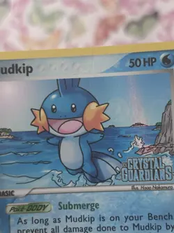 Mudkip 57/100 EX Crystal Guardians Stamped Reverse Holo Pokemon TCG Card LP/MP - Image 3
