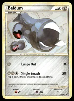 Pokemon Cards Beldum 43/90 HGSS Undaunted Common LP - Image 1