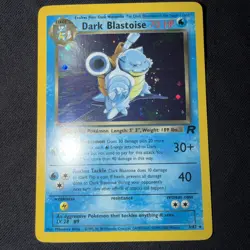 Dark Blastoise Holo 🌀 SWIRL 3/82 - Pokemon TCG Team Rocket EX/NM Wotc - Image 1