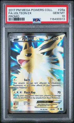 POKEMON JOLTEON EX 28A/83 MEGA POWERS COLLECTION SUN & MOON PROMO 2017 PSA 10 - Image 1