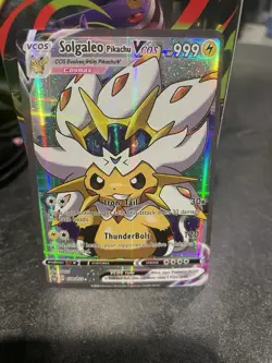 Pokemon Solgaleo Pikachu Vcos Full Art Holo Card 097/055 Iron Tail ThunderBolt - Image 1