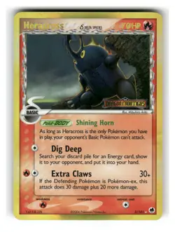 Heracross 3/101 Rare Dragon Frontiers Pokemon Reverse Holo Heavily Played - Image 1