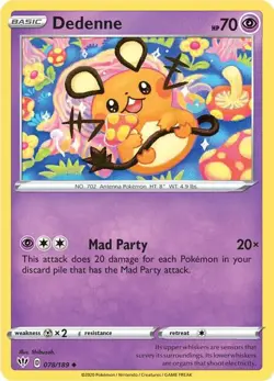 Dedenne 078/189 Uncommon Pokemon SWSH03: Darkness Ablaze NM - Image 1