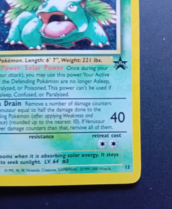 Pokemon Card: Wizards Black Star Promo Holo: Venusaur 13 - Image 5