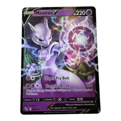 Pokemon Go Mewtwo V 030/078 Multi Colored Holo Rare HP 220 Super Clean Edges NM - Image 1