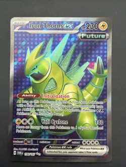 Pokemon TCG Iron Thorns EX Twilight Masquerade Ultra Rare Full Art Card 196/167 - Image 1