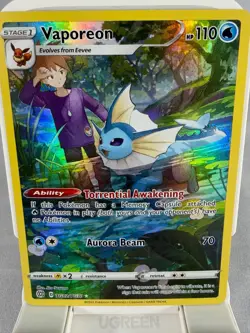 Vaporeon NM TG02/TG30 - Holo Rare Brilliant Stars Trainer Gallery - Pokemon - Image 1