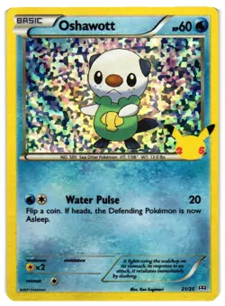 Pokemon TCG Oshawott 21/25 Holo Promo McDonald's 25th Anniversary Promos VLP - Image 1
