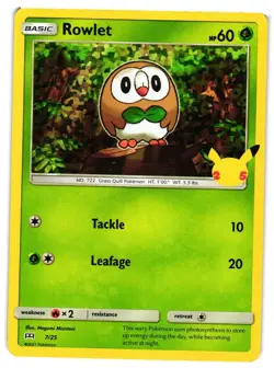 Pokemon TCG Rowlet 7/25 Promo McDonald's 25th Anniversary Promos VLP - Image 1