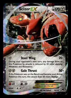 Scizor EX 76/122 EX Rare Holo BREAKpoint Pokemon Card - Image 2