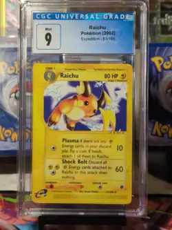 Pokemon Raichu Expedition Cgc 9 061/165 Mint Old Blue Label Non Holo Rare - Image 1