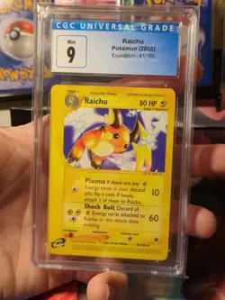 Pokemon Raichu Expedition Cgc 9 061/165 Mint Old Blue Label Non Holo Rare - Image 3