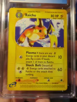 Pokemon Raichu Expedition Cgc 9 061/165 Mint Old Blue Label Non Holo Rare - Image 4