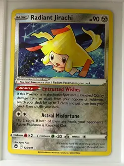 Radiant Jirachi 120/195 Radiant Rare Silver Tempest Pokemon Near Mint - Image 1