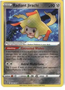 Radiant Jirachi 120/195 Radiant Rare Silver Tempest Pokemon Holo Near Mint - Image 1