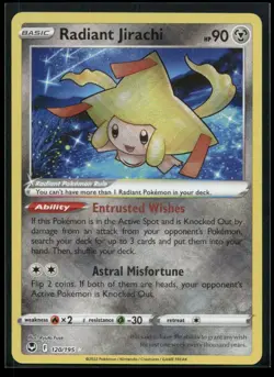 Radiant Jirachi 120/195 Silver Tempest Holo NM/M Pokemon - Image 1