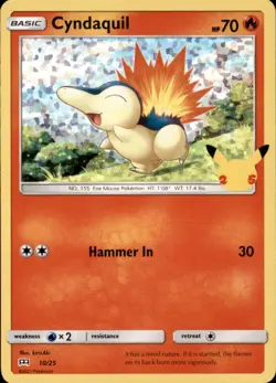 Cyndaquil 010/025 Promo McDonald's 25th Anniversary Promos Pokemon Near Mint - Image 1