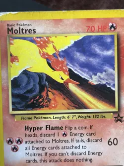 Moltres Black Star Promo 21 Vintage 1999 Pokemon TCG Card WOTC - Image 3