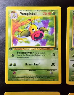 1st Edition Jungle Pokemon TCG Mixed Lot LP - Bellsprout Weepinbell Nidorina - Image 2