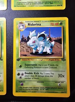 1st Edition Jungle Pokemon TCG Mixed Lot LP - Bellsprout Weepinbell Nidorina - Image 4
