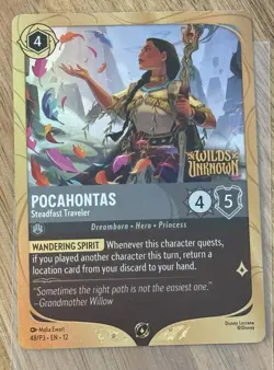 Disney Lorcana Wilds Unknown Pocahontas Steadfast Traveler 48/P3 Promo Unsealed - Image 1